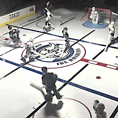 Game showing a team on the hockey rink