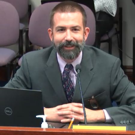 Jay Kolbet-Clausell presenting to a state legislative committee