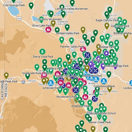 Interactive map of parks in a community